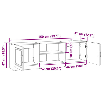 Mobile TV Grigio Cemento 150 x 31 x 47 cm Legno ingegnerizzato | homemem39