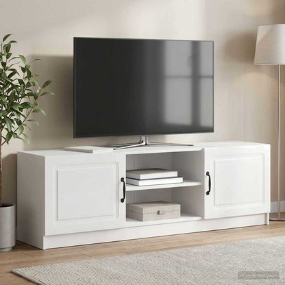 Mobile TV Bianco Lucido 150 x 31 x 47 cm Legno ingegnerizzato