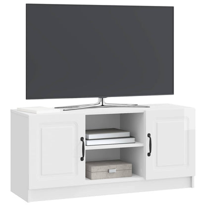 Mobile TV Bianco Lucido 102 x 34,5 x 47 cm Legno ingegnerizzato