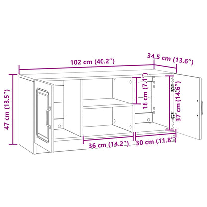 Mobile TV Rovere Fumo 102 x 34,5 x 47 cm Legno ingegnerizzato | homemem39