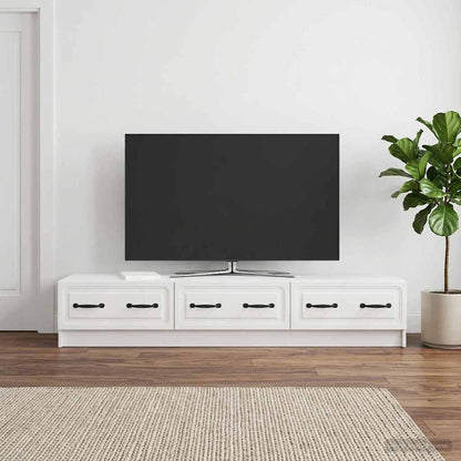 Mobile TV Bianco Lucido 147 x 34,5 x 27 cm Legno ingegnerizzato