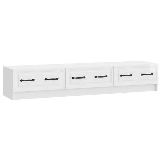 Mobile TV Bianco Lucido 147 x 34,5 x 27 cm Legno ingegnerizzato