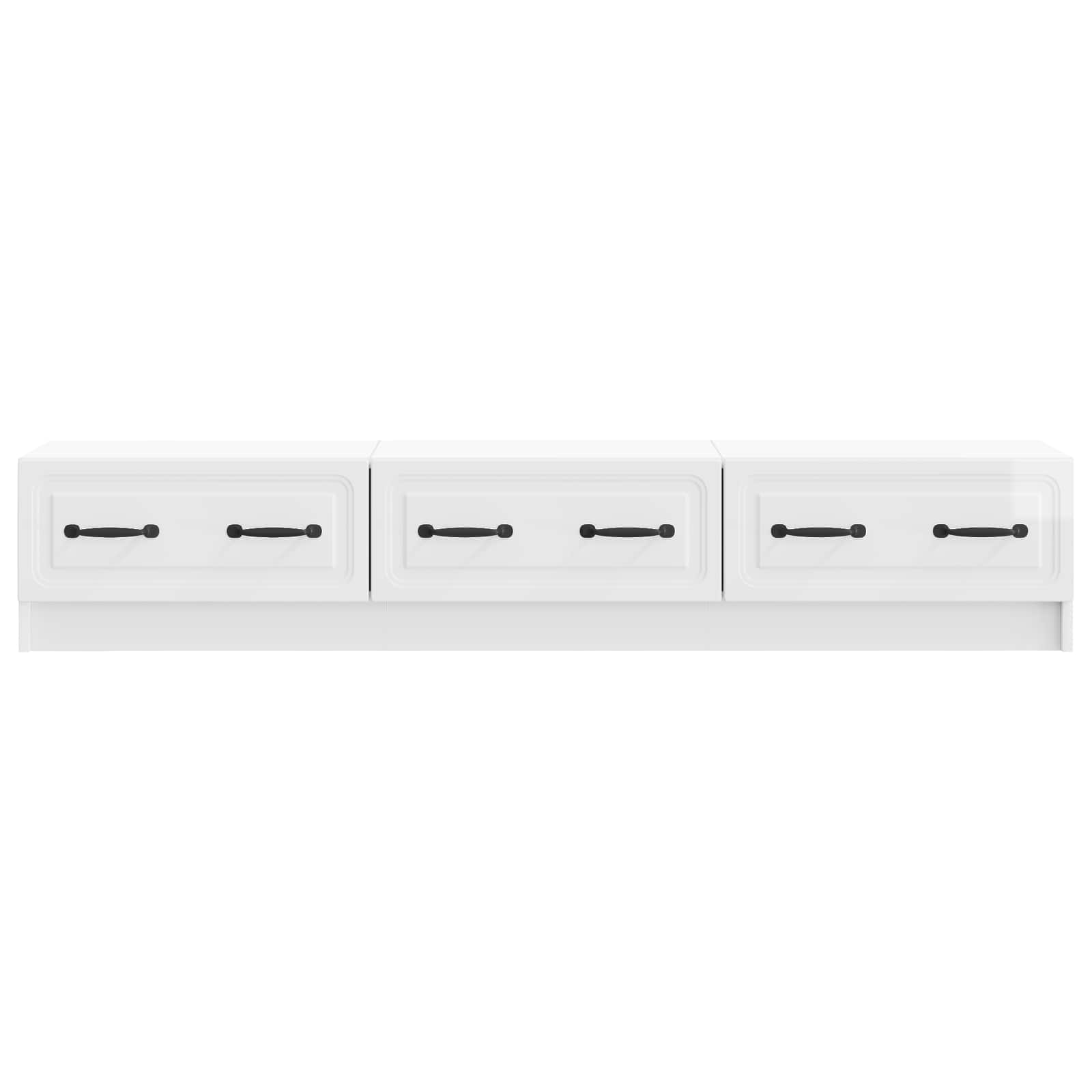 Mobile TV Bianco Lucido 147 x 34,5 x 27 cm Legno ingegnerizzato | homemem39