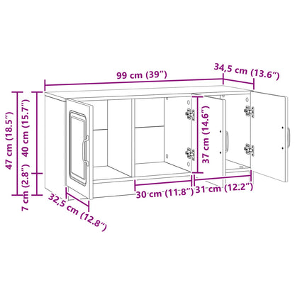 Mobile TV Nero 99 x 34,5 x 47 cm Legno ingegnerizzato | homemem39