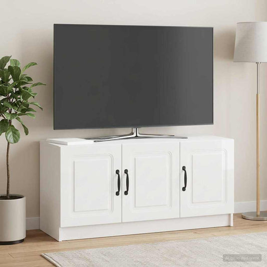 Mobile TV Bianco Lucido 99 x 34,5 x 47 cm Legno ingegnerizzato