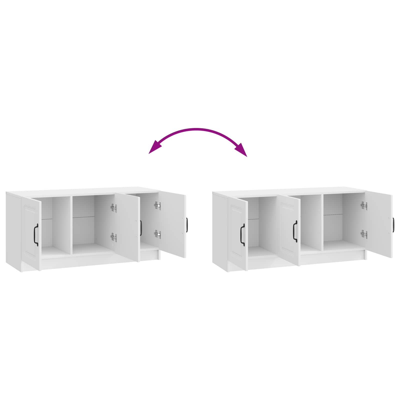 Mobile TV Bianco Lucido 99 x 34,5 x 47 cm Legno ingegnerizzato | homemem39