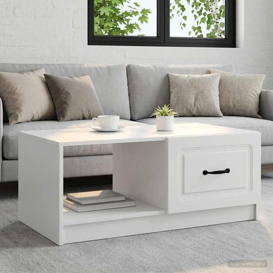 Tavolino da salotto Bianco 90 x 50 x 37 cm Legno ingegnerizzato