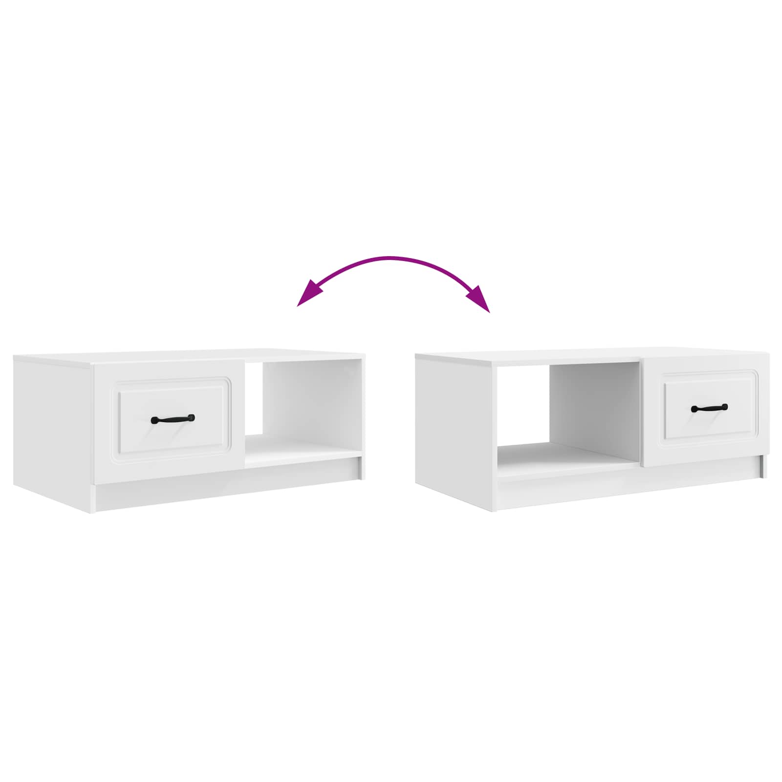 Tavolino da salotto Bianco 90 x 50 x 37 cm Legno ingegnerizzato | homemem39