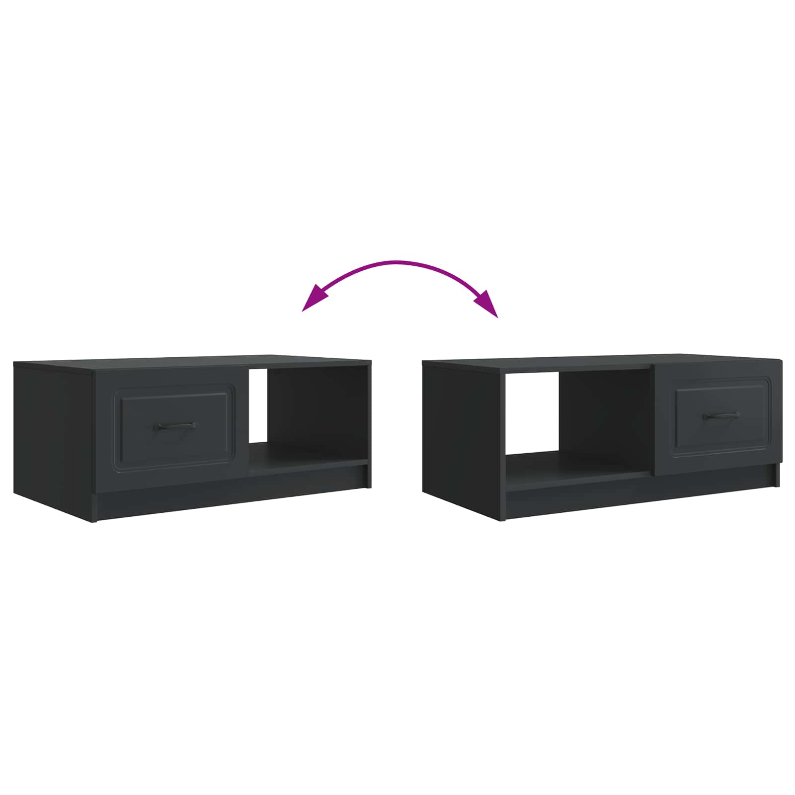 Tavolino da salotto Nero 90 x 50 x 37 cm Legno ingegnerizzato | homemem39