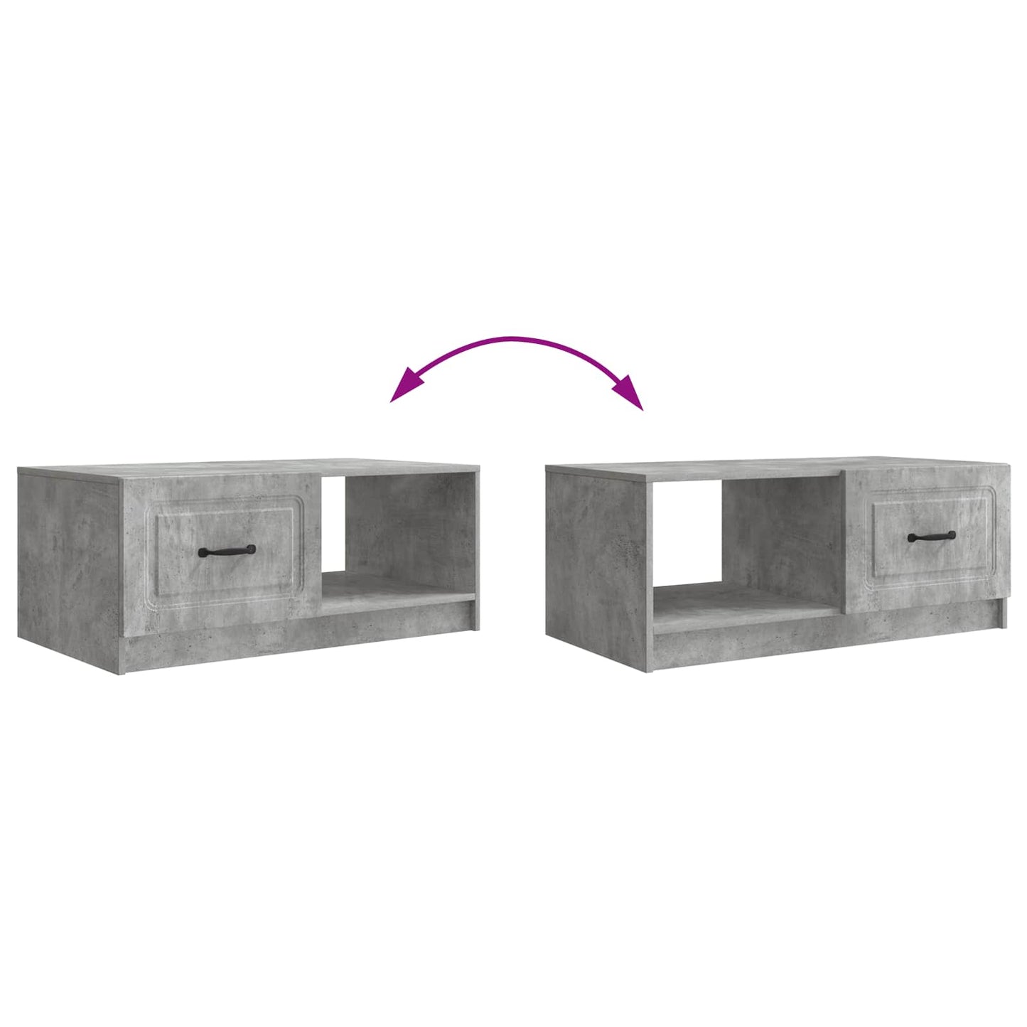 Tavolino da salotto Grigio Cemento 90 x 50 x 37 cm | homemem39