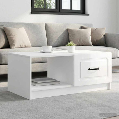 Tavolino da salotto Bianco Lucido 90 x 50 x 37 cm