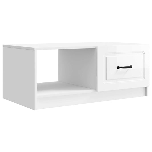 Tavolino da salotto Bianco Lucido 90 x 50 x 37 cm