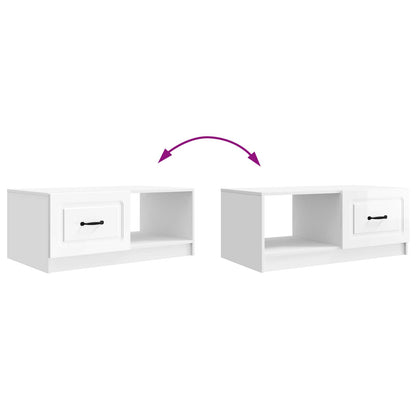 Tavolino da salotto Bianco Lucido 90 x 50 x 37 cm