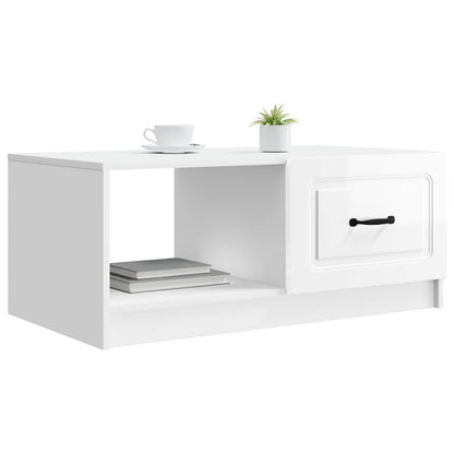 Tavolino da salotto Bianco Lucido 90 x 50 x 37 cm