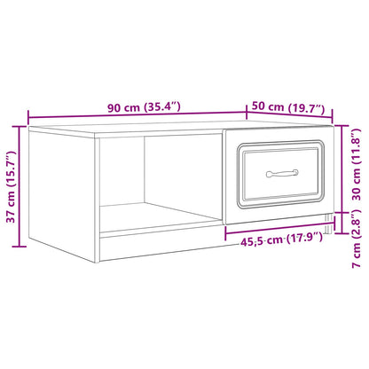 Tavolino da salotto Bianco Lucido 90 x 50 x 37 cm | homemem39