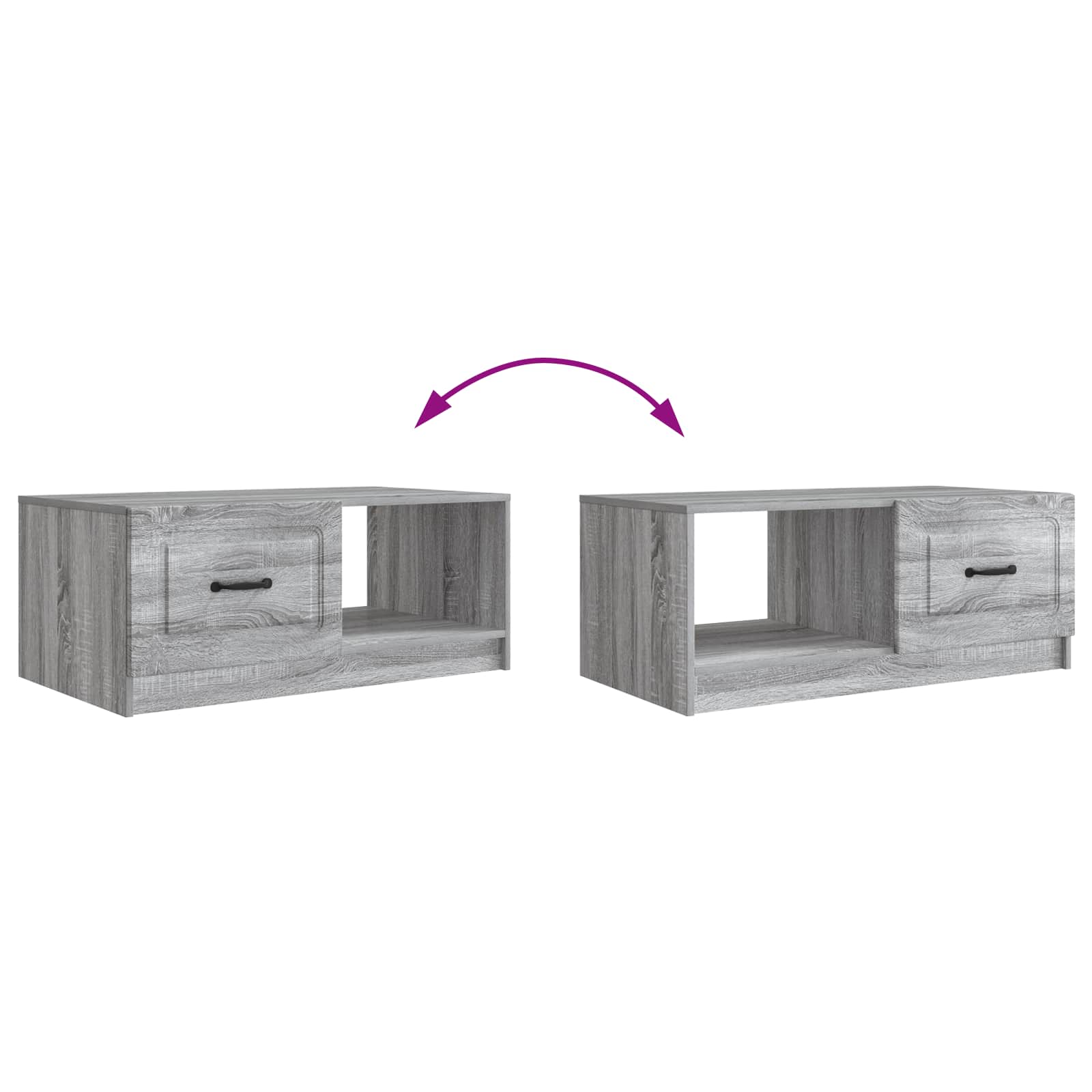 Tavolino da salotto Grigio Sonoma 90 x 50 x 37 cm | homemem39