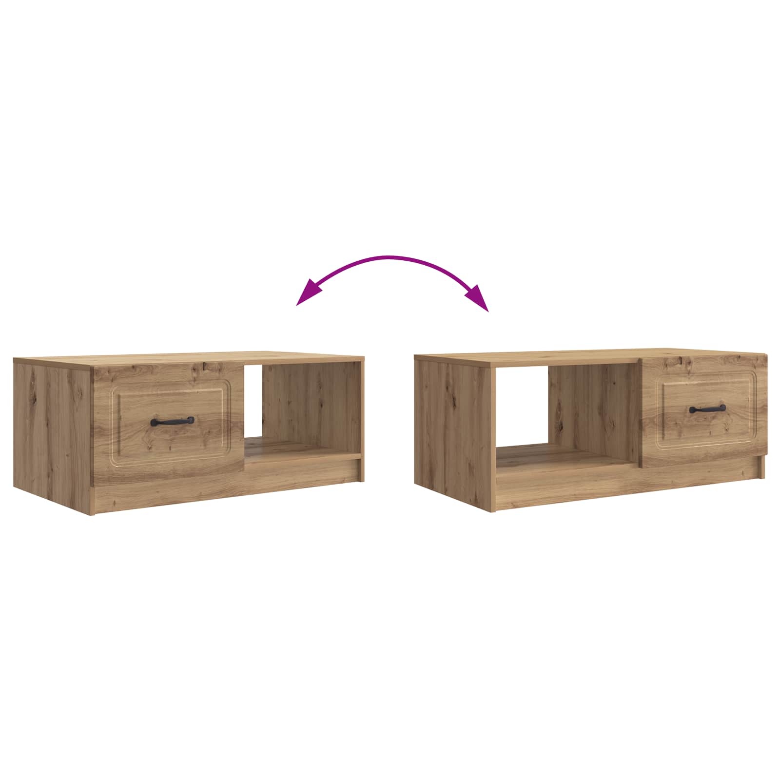Tavolino da salotto Rovere Artigianale 90 x 50 x 37 cm | homemem39