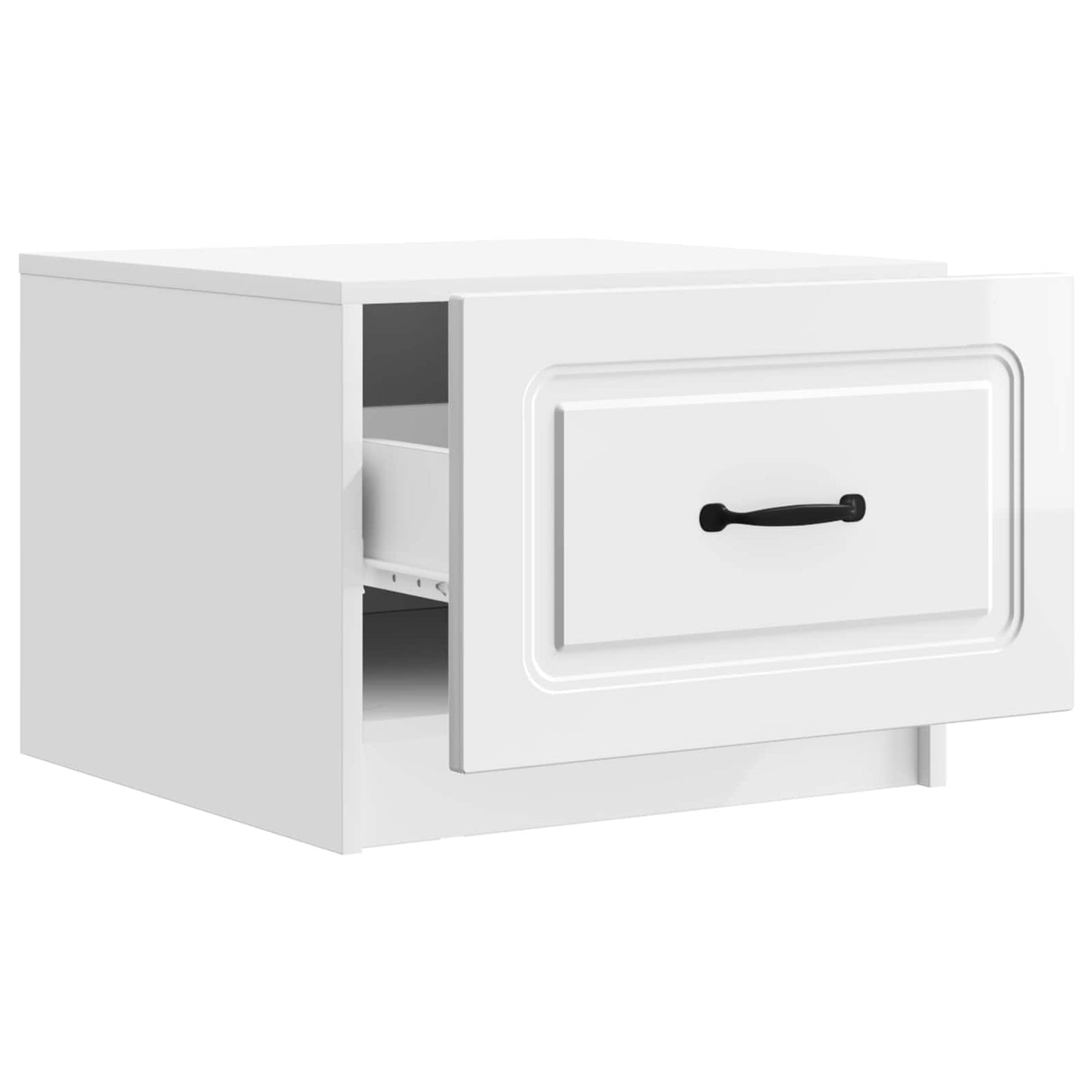 Tavolino da salotto con cassetto Bianco Lucido 49 x 50 x 37 cm | homemem39