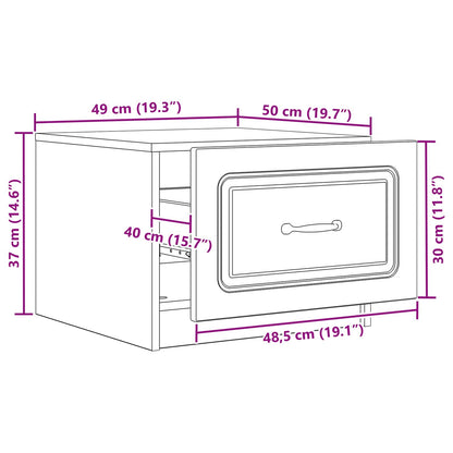 Tavolino da salotto con cassetto Legno antico 49 x 50 x 37 cm | homemem39