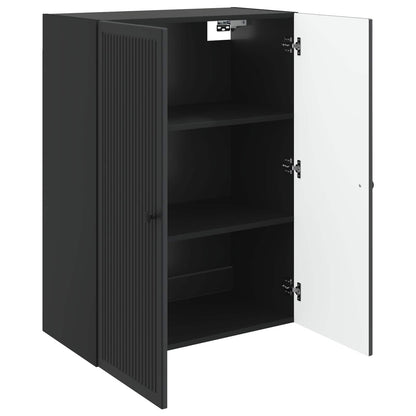 Mobiletto a muro Nero 66 x 34,5 x 90 cm Legno ingegnerizzato | homemem39