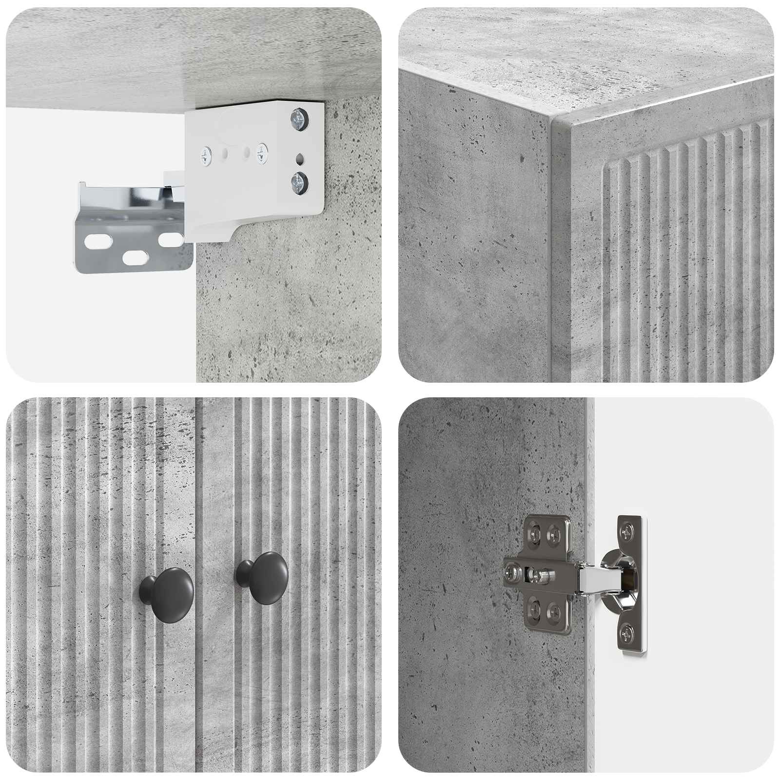 Mobiletto a muro Grigio Cemento 66 x 34,5 x 90 cm | homemem39