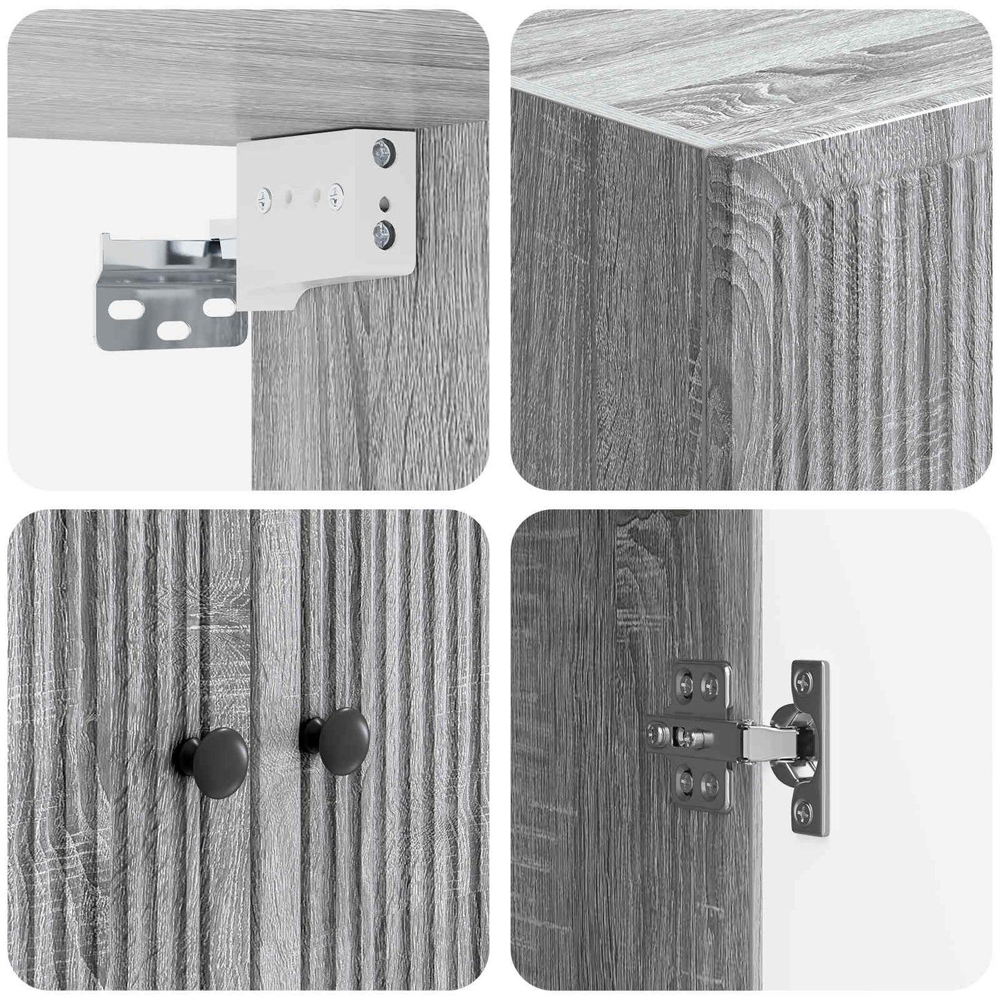 Mobiletto a muro Sonoma grigio 66 x 34,5 x 90 cm | homemem39
