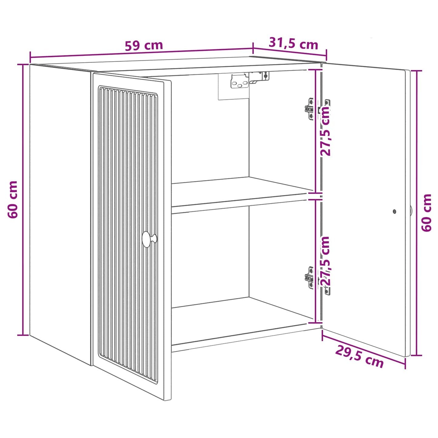 Mobiletto a muro Bianco 59 x 31 x 60 cm Legno ingegnerizzato | homemem39