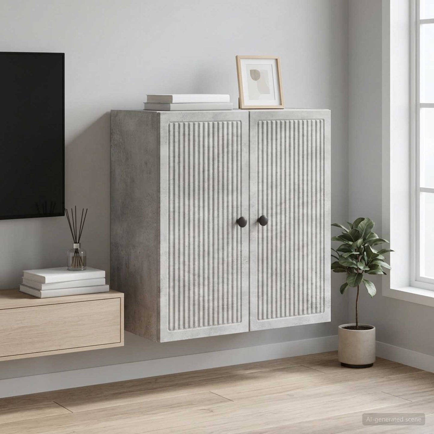 Mobiletto a muro Grigio Cemento 59 x 31 x 60 cm | homemem39