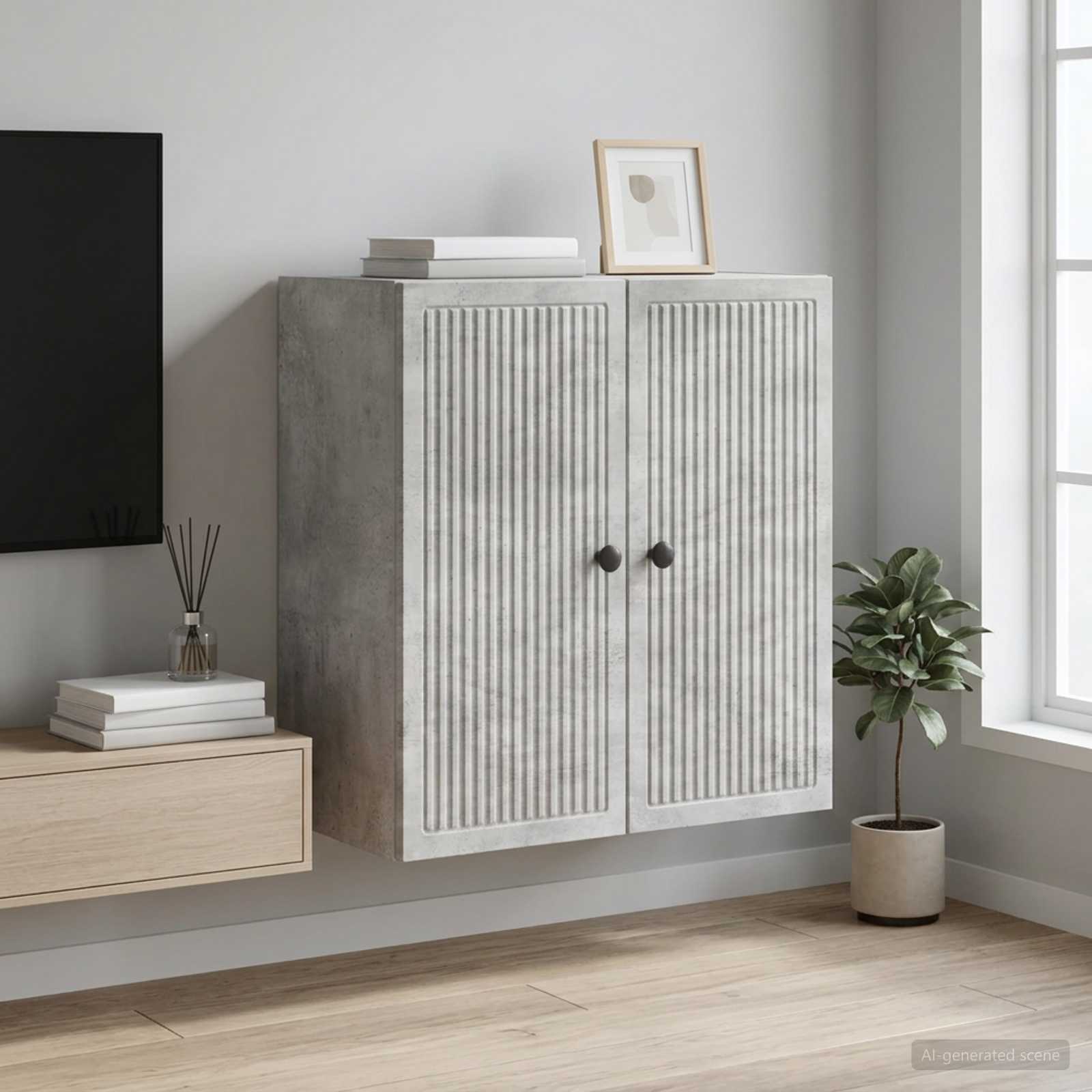 Mobiletto a muro Grigio Cemento 59 x 31 x 60 cm | homemem39