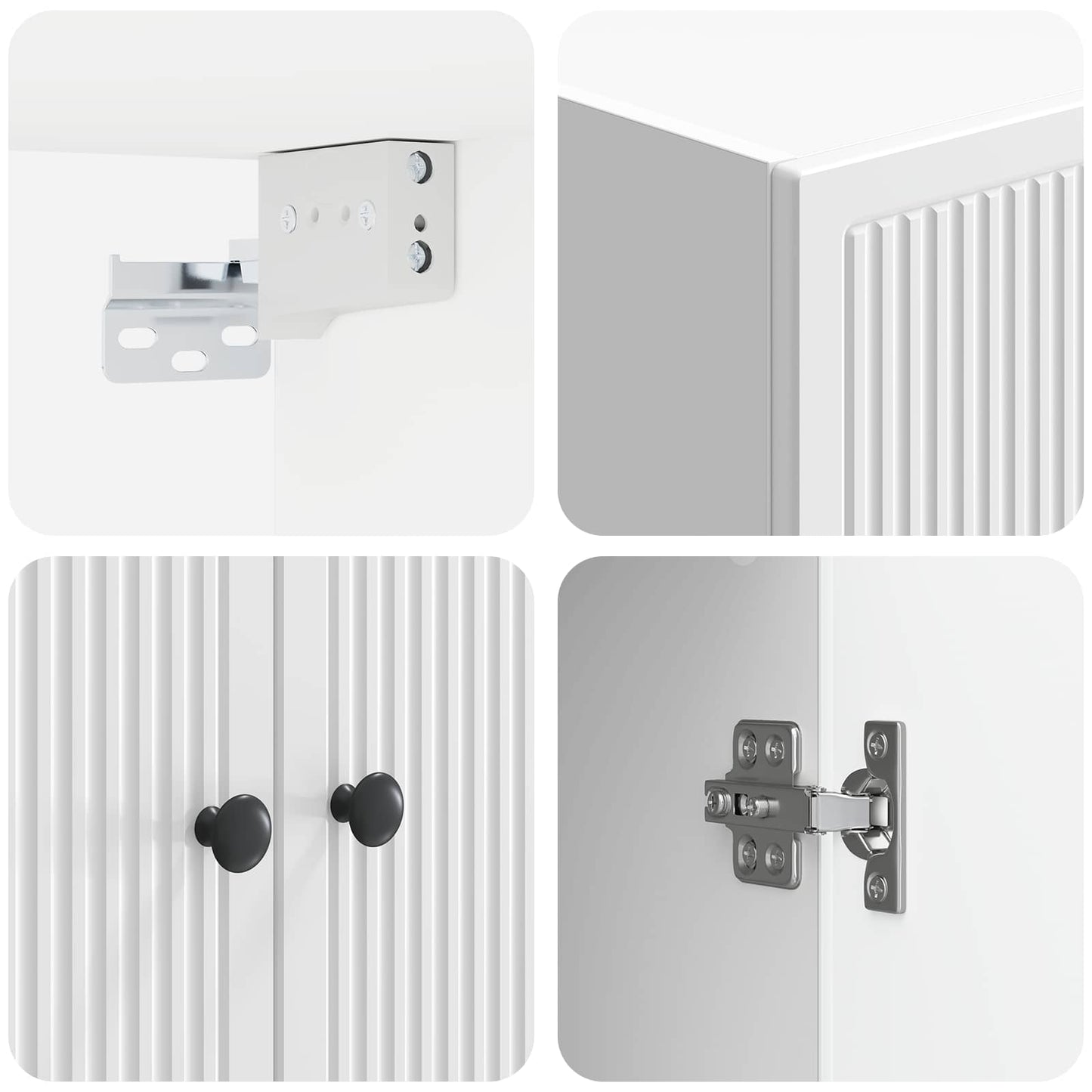 Mobiletto a muro Bianco Lucido 59 x 31 x 60 cm | homemem39
