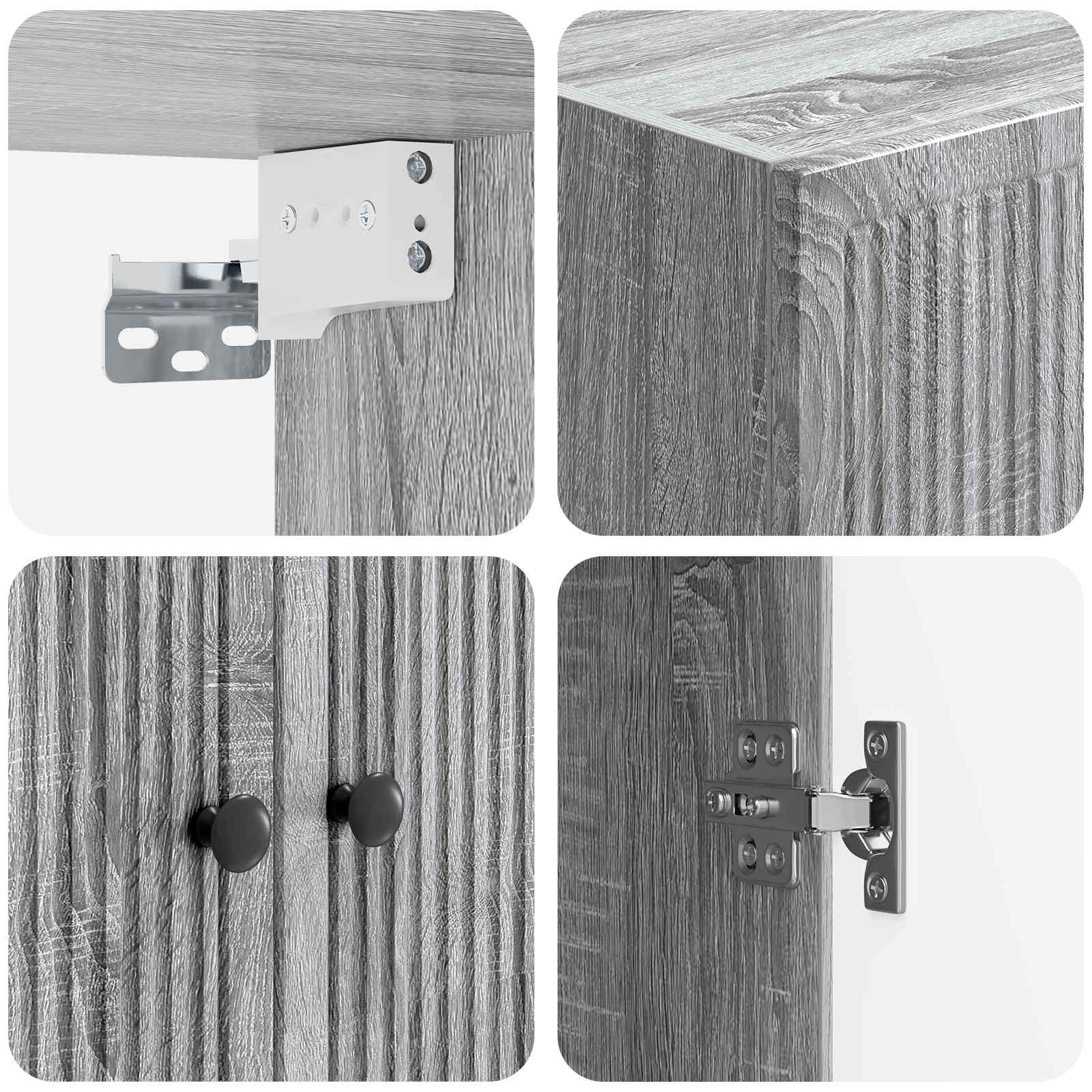 Mobiletto a muro Sonoma grigio 59 x 31 x 60 cm | homemem39