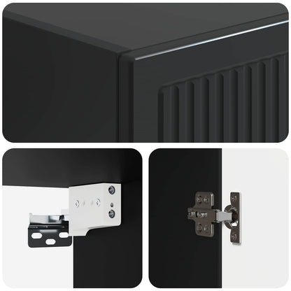 Mobiletto a muro Nero 33 x 34,5 x 90 cm Legno ingegnerizzato | homemem39