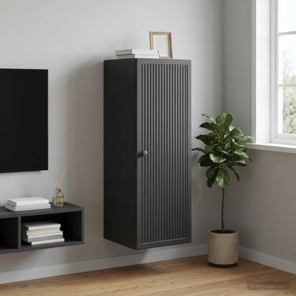 Mobiletto a muro Nero 33 x 34,5 x 90 cm Legno ingegnerizzato | homemem39