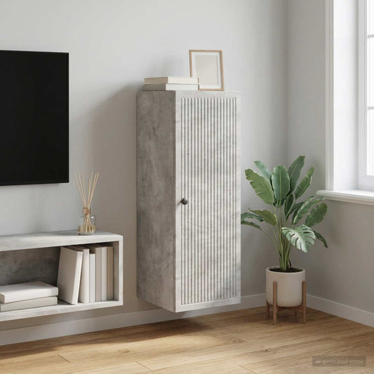 Mobiletto a muro Grigio Cemento 33 x 34,5 x 90 cm