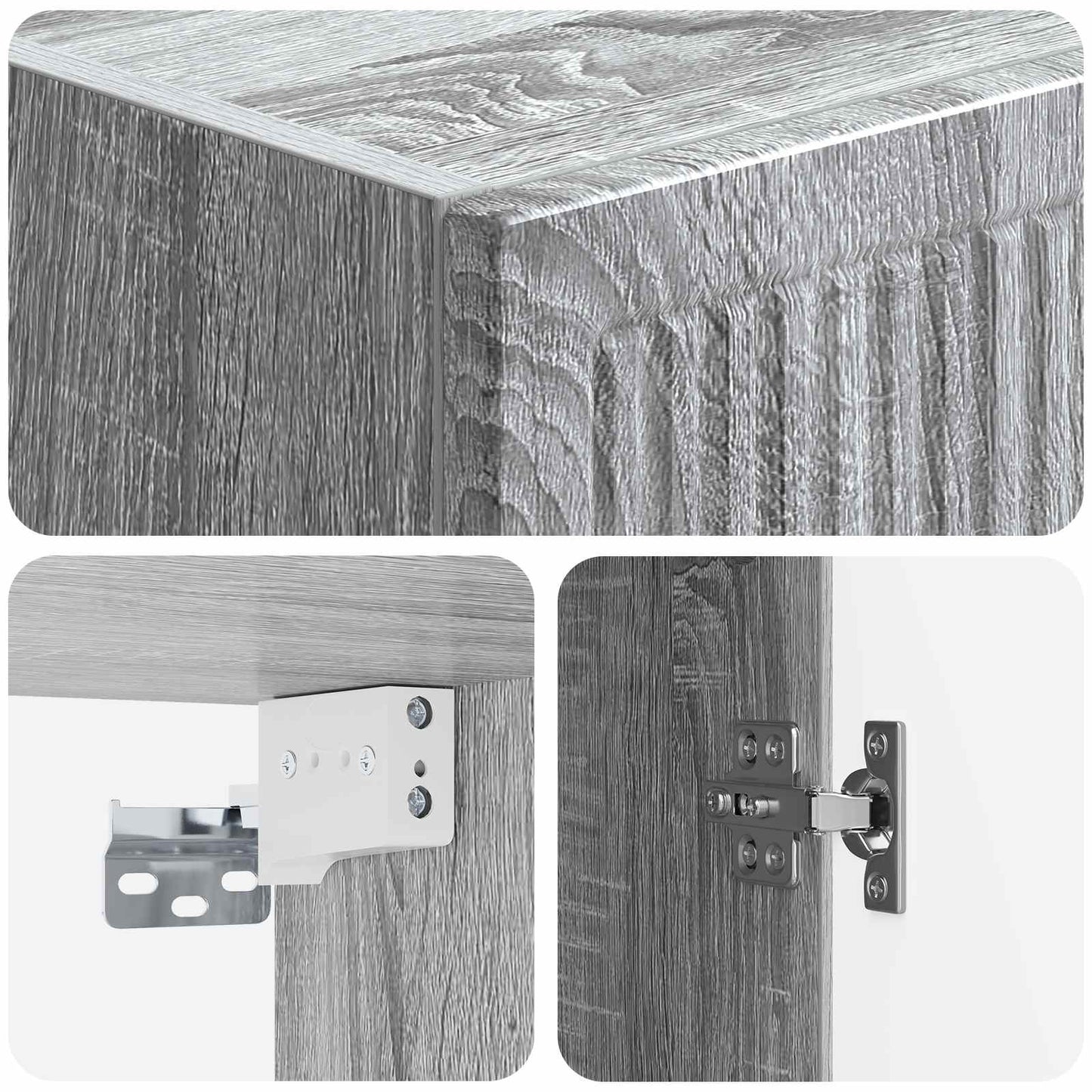 Mobiletto a muro Sonoma grigio 33 x 34,5 x 90 cm | homemem39