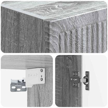 Mobiletto a muro Sonoma grigio 33 x 34,5 x 90 cm | homemem39