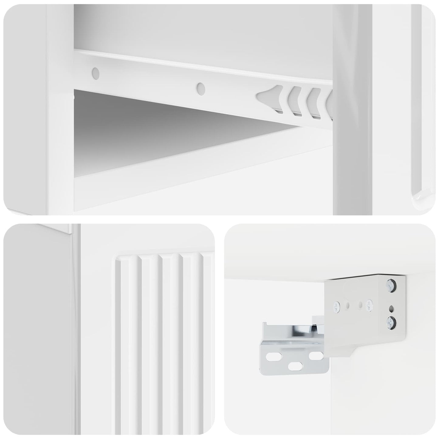 Armadio da Notte con cassetto Bianco Lucido 49 x 34,5 x 20 cm | homemem39
