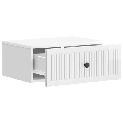Armadio da Notte con cassetto Bianco Lucido 49 x 34,5 x 20 cm | homemem39