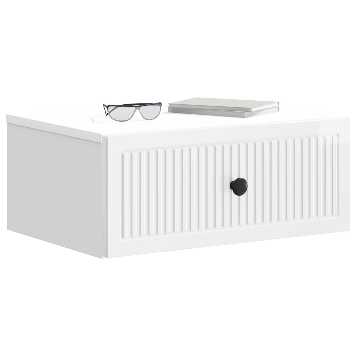 Armadio da Notte con cassetto Bianco Lucido 49 x 34,5 x 20 cm | homemem39