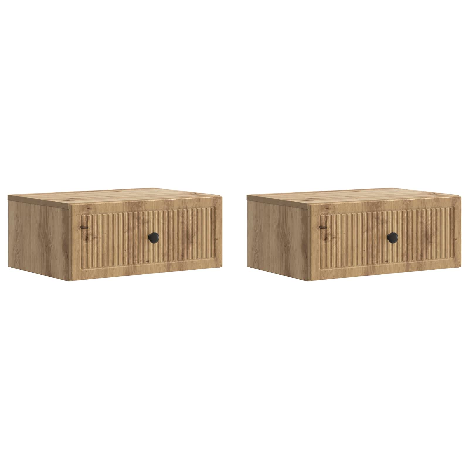 Armadio da Notte 2 pz Rovere Artigianale 49 x 34,5 x 20 cm | homemem39