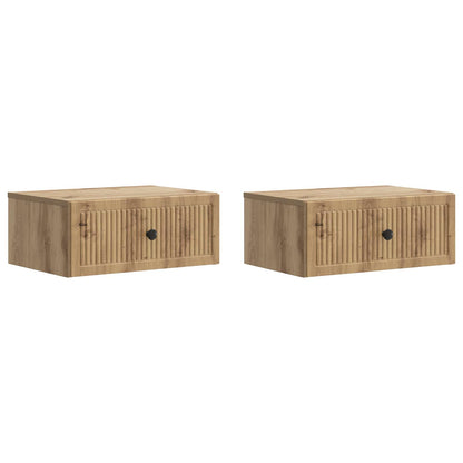 Armadio da Notte 2 pz Rovere Artigianale 49 x 34,5 x 20 cm | homemem39