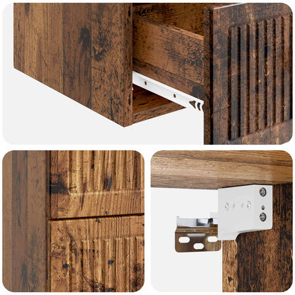 Mobiletto da notte a muro Legno antico 33 x 34,5 x 40 cm | homemem39