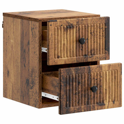 Mobiletto da notte a muro Legno antico 33 x 34,5 x 40 cm | homemem39