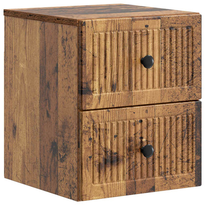 Mobiletto da notte a muro 2 pcs Legno antico 33 x 34,5 x 40 cm | homemem39