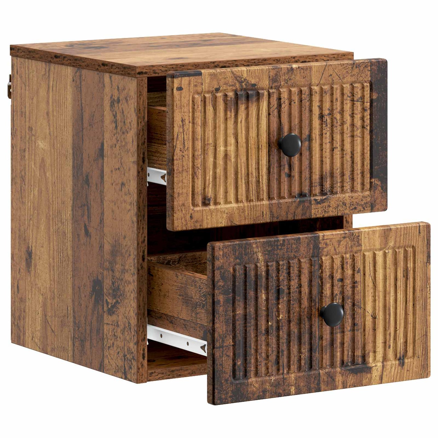 Mobiletto da notte a muro 2 pcs Legno antico 33 x 34,5 x 40 cm | homemem39