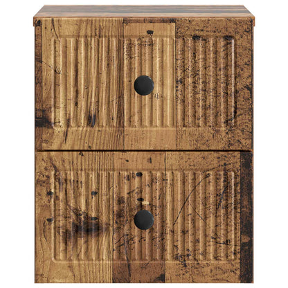 Mobiletto da notte a muro 2 pcs Legno antico 33 x 34,5 x 40 cm