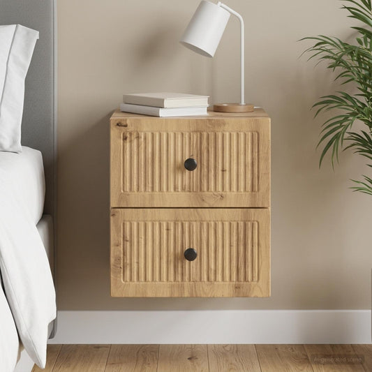 Mobiletto da notte a muro Rovere Artigianale 33 x 34,5 x 40 cm
