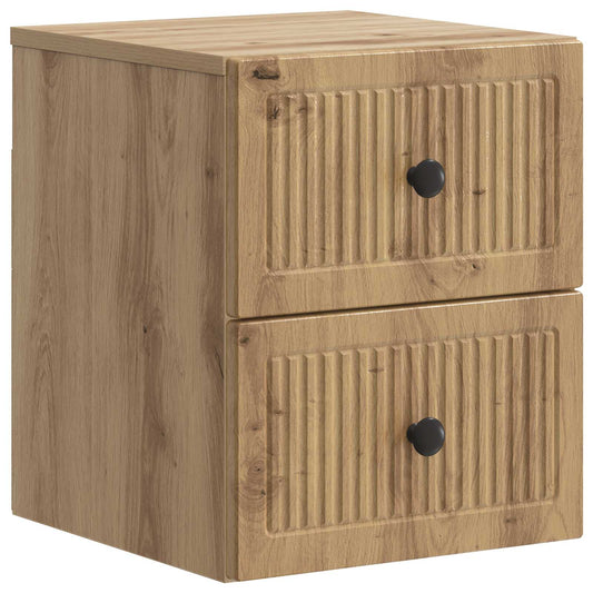 Mobiletto da notte a muro Rovere Artigianale 33 x 34,5 x 40 cm