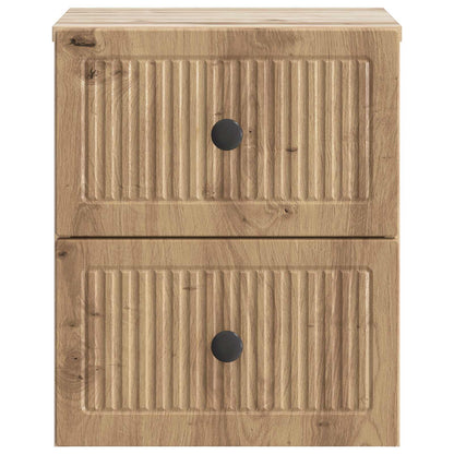 Mobiletto da notte a muro Rovere Artigianale 33 x 34,5 x 40 cm | homemem39
