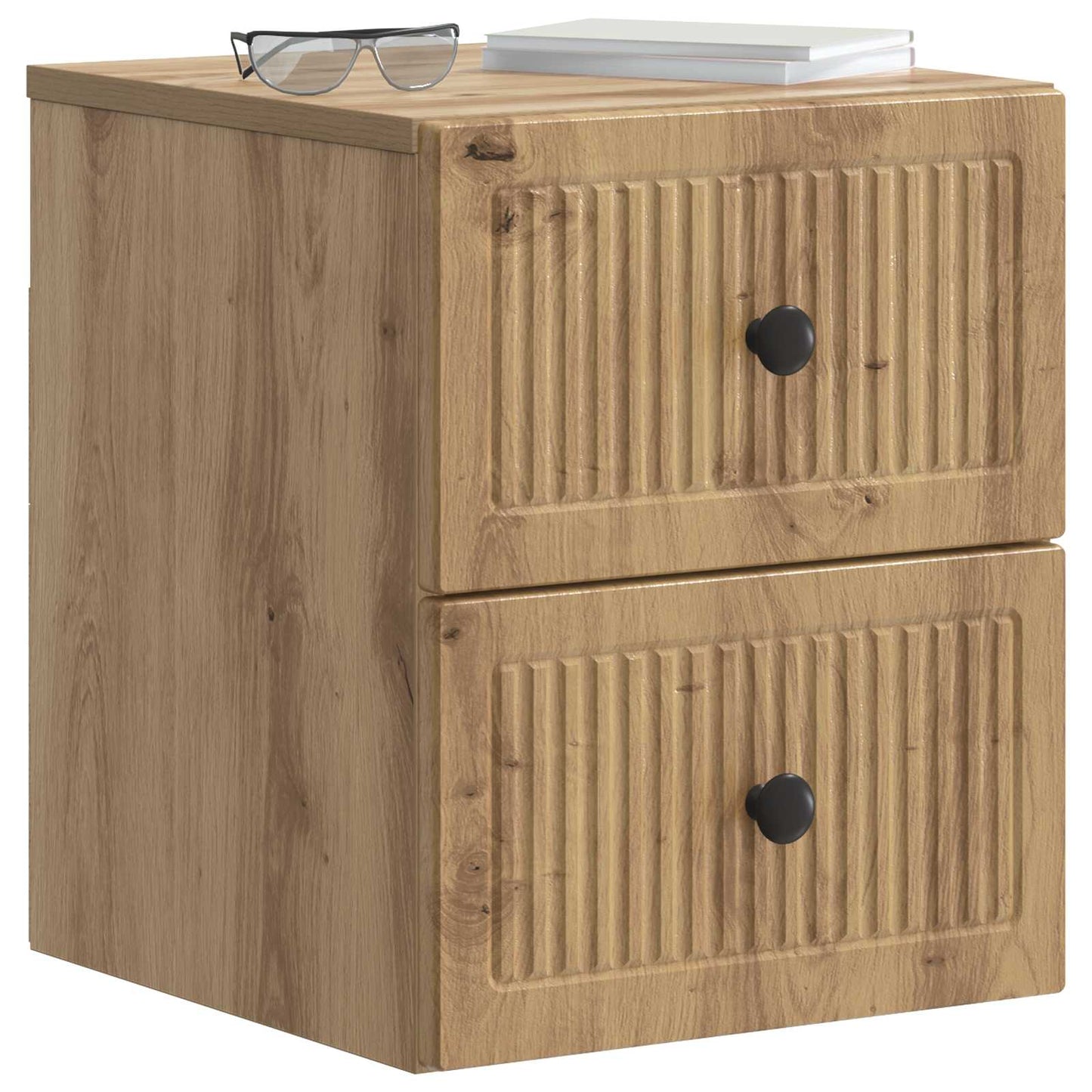 Mobiletto da notte a muro Rovere Artigianale 33 x 34,5 x 40 cm